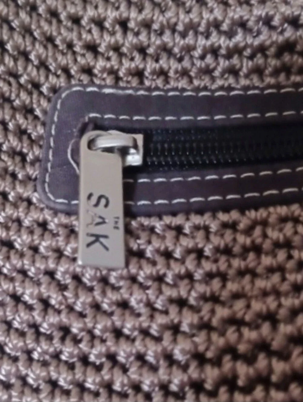 Sak Brown Crochet Hobo Bag